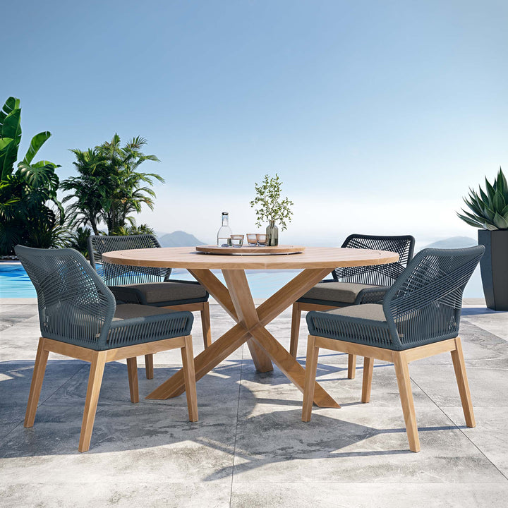 Wharfside 5-Piece Outdoor Patio Teak Wood Dining Set