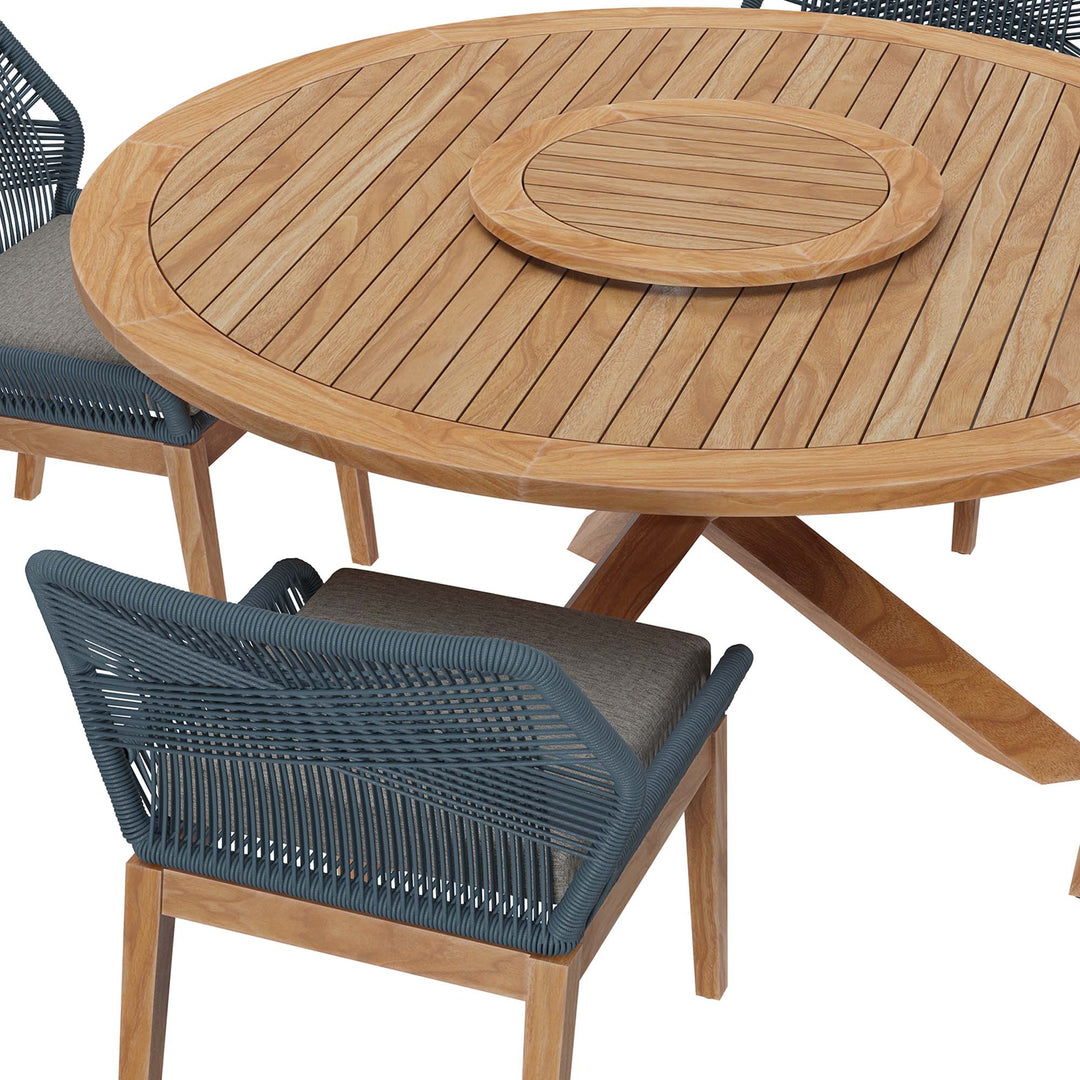 Wharfside 5-Piece Outdoor Patio Teak Wood Dining Set