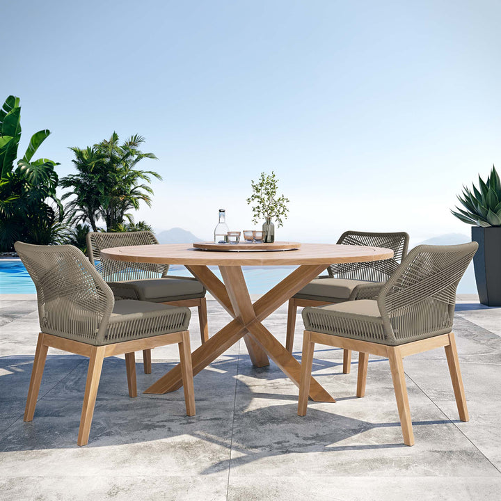 Wharfside 5-Piece Outdoor Patio Teak Wood Dining Set