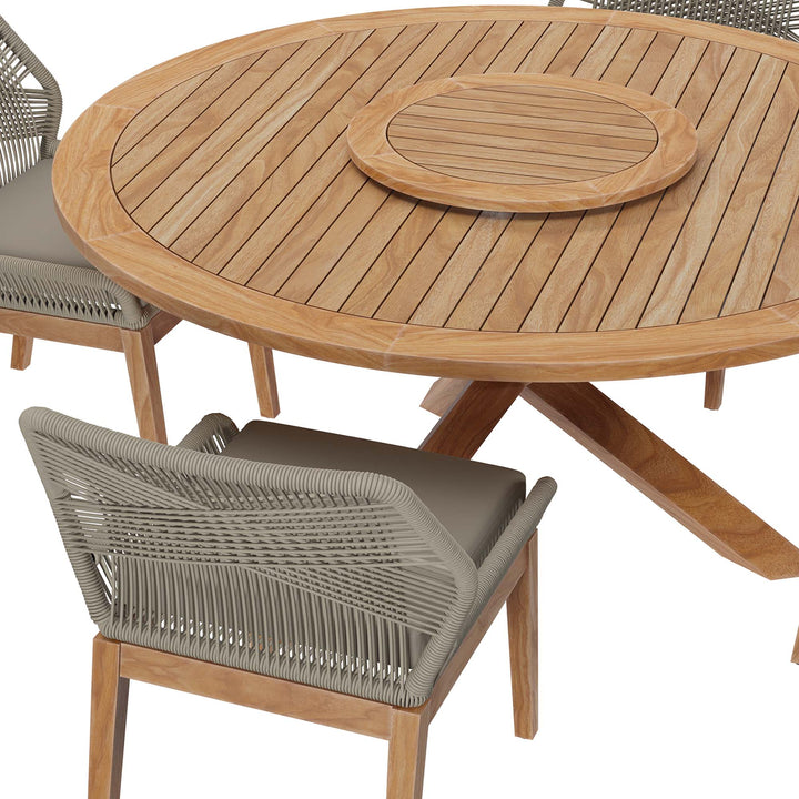 Wharfside 5-Piece Outdoor Patio Teak Wood Dining Set