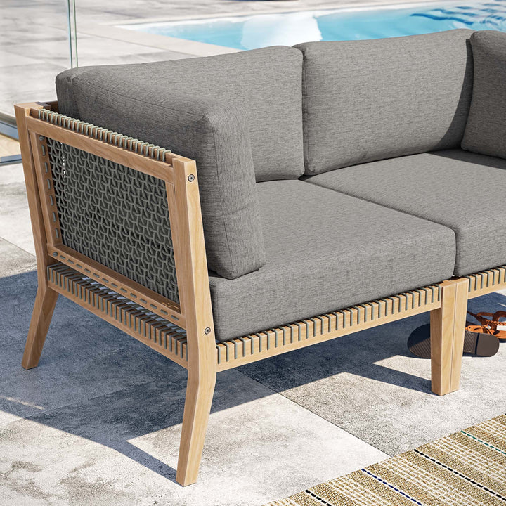 Calmwater Outdoor Patio Teak Wood Loveseat