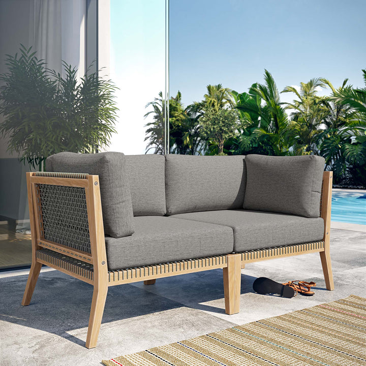 Calmwater Outdoor Patio Teak Wood Loveseat