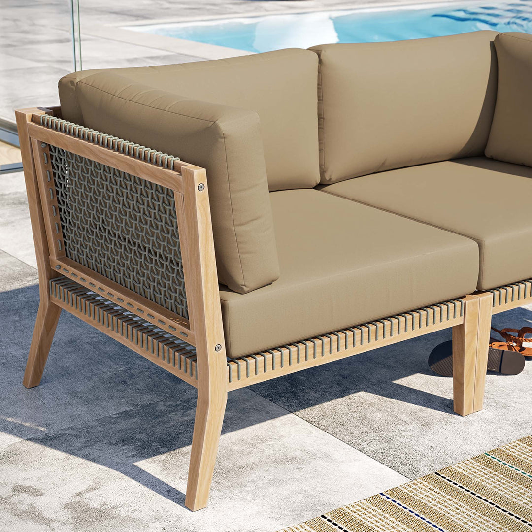 Calmwater Outdoor Patio Teak Wood Loveseat