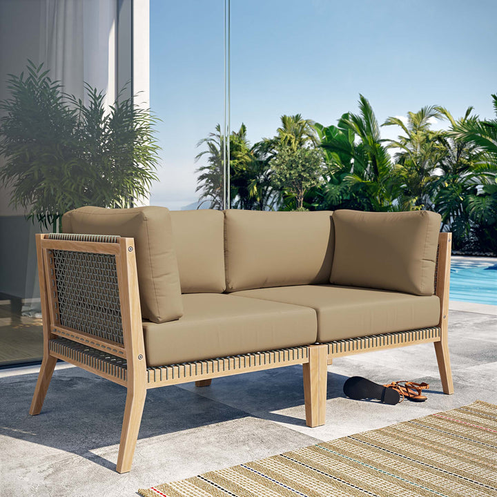 Calmwater Outdoor Patio Teak Wood Loveseat