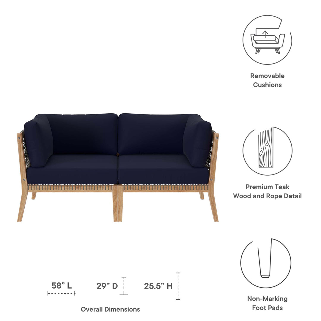 Calmwater Outdoor Patio Teak Wood Loveseat