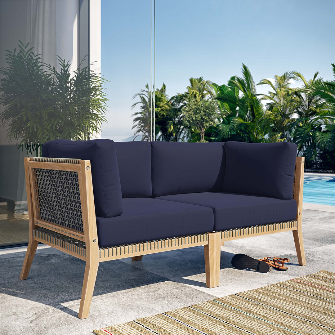 Calmwater Outdoor Patio Teak Wood Loveseat