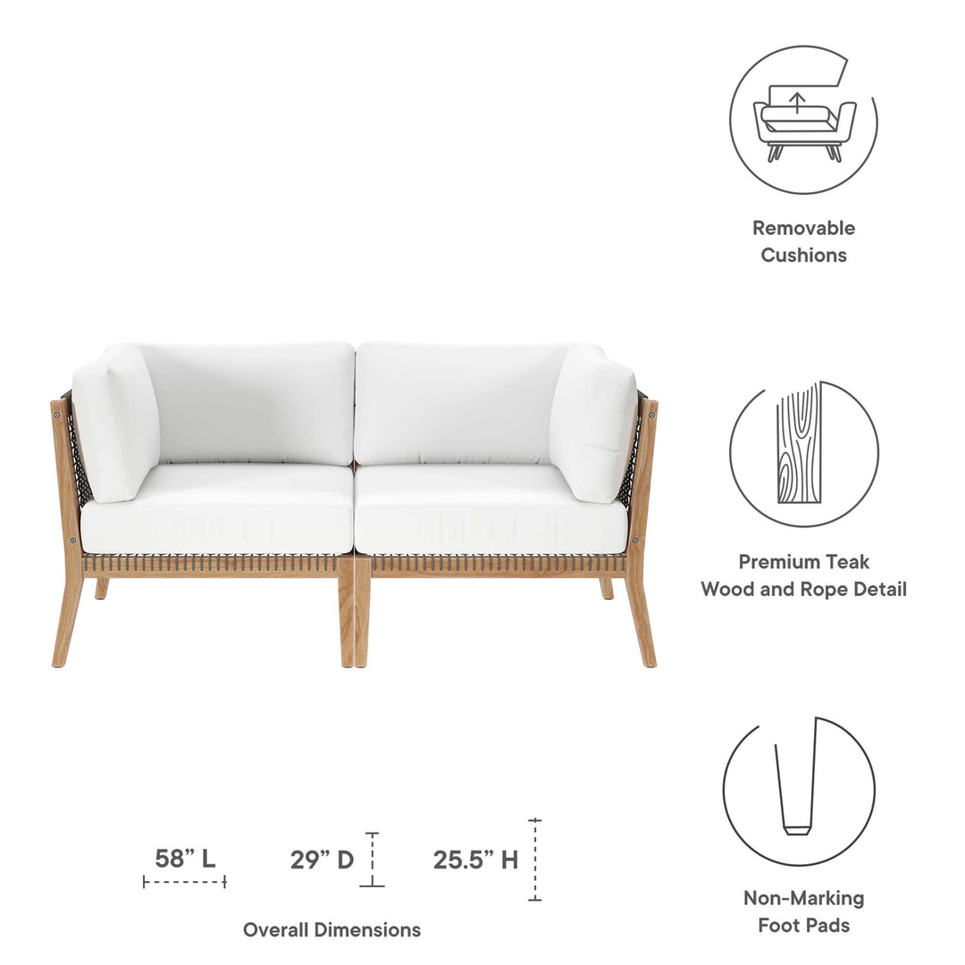 Calmwater Outdoor Patio Teak Wood Loveseat