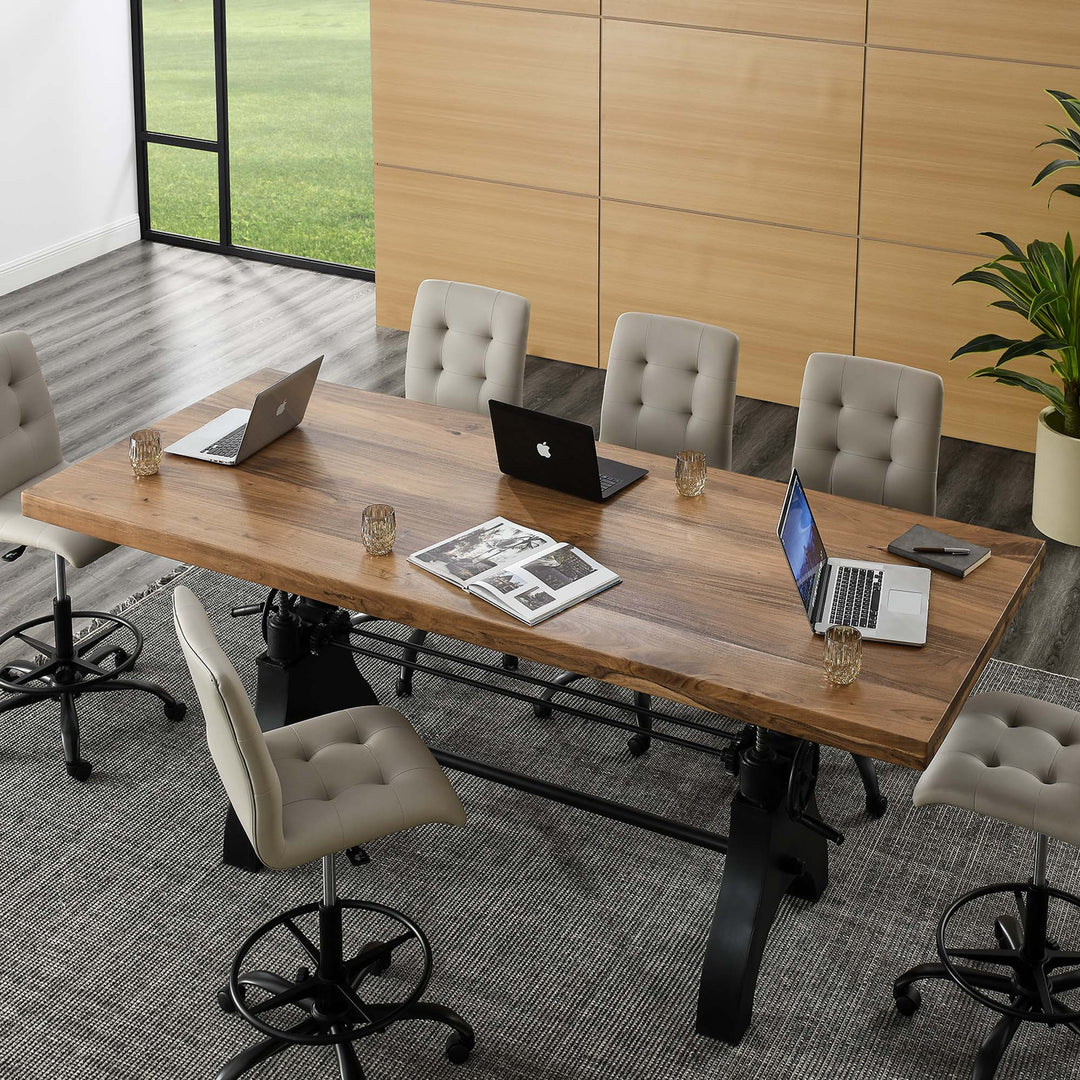 Grandeur 96" Gear Adjustable Height Dining and Conference Table