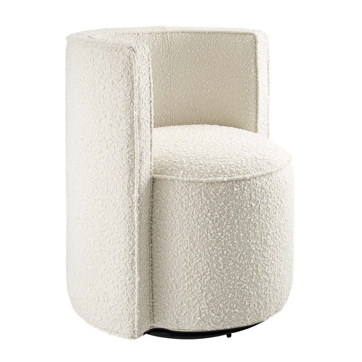 Daisy Boucle Fabric Swivel Chair