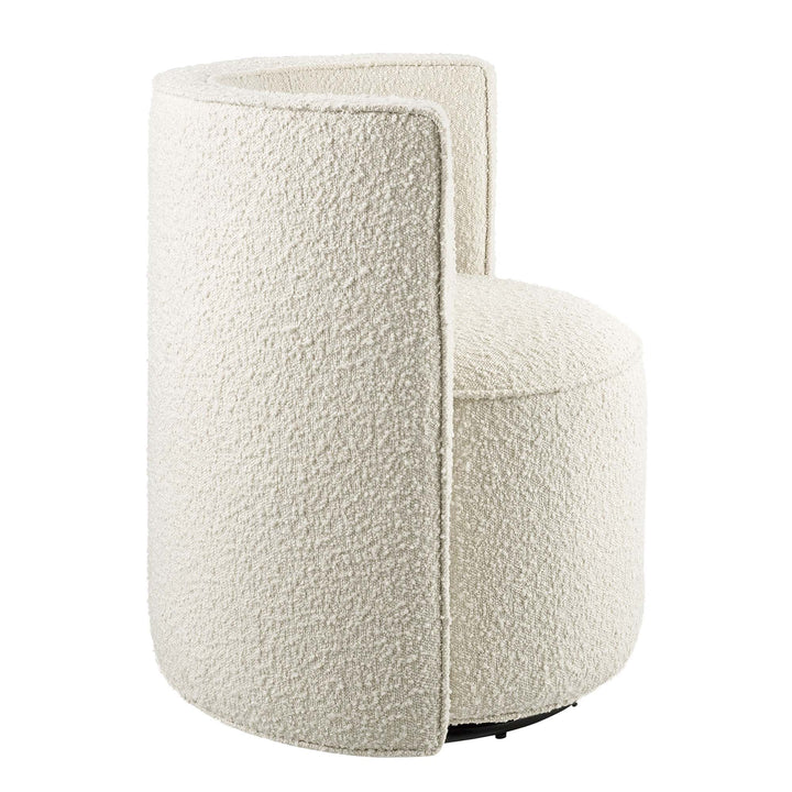 Daisy Boucle Fabric Swivel Chair