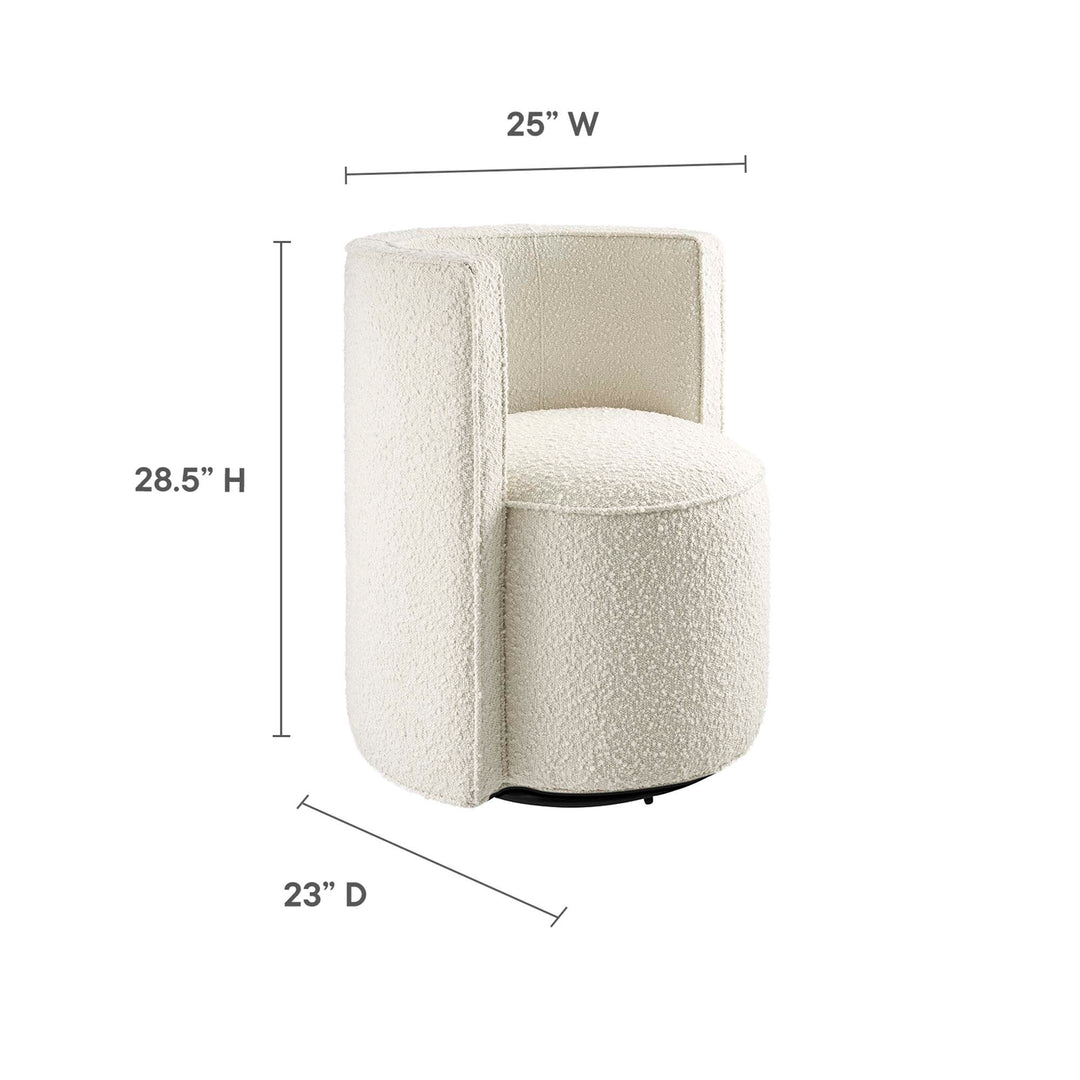 Daisy Boucle Fabric Swivel Chair