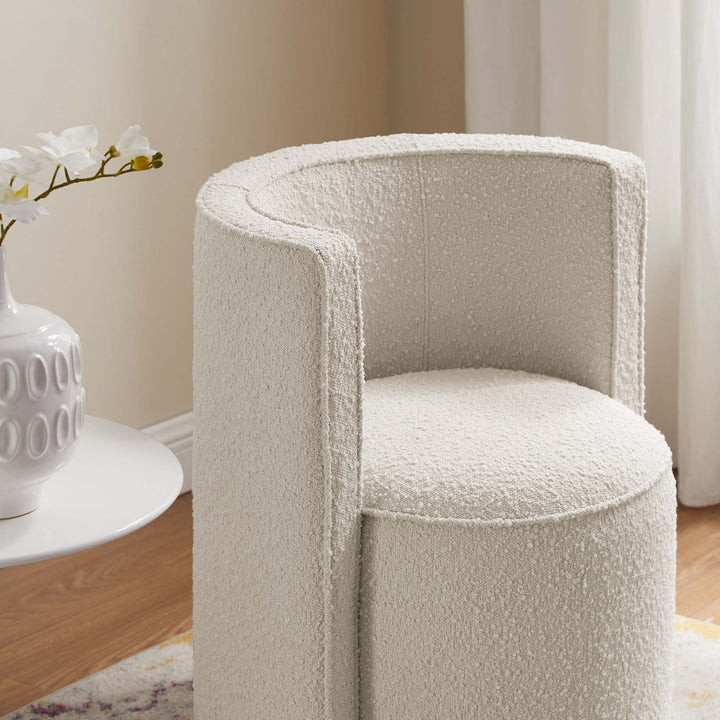 Daisy Boucle Fabric Swivel Chair