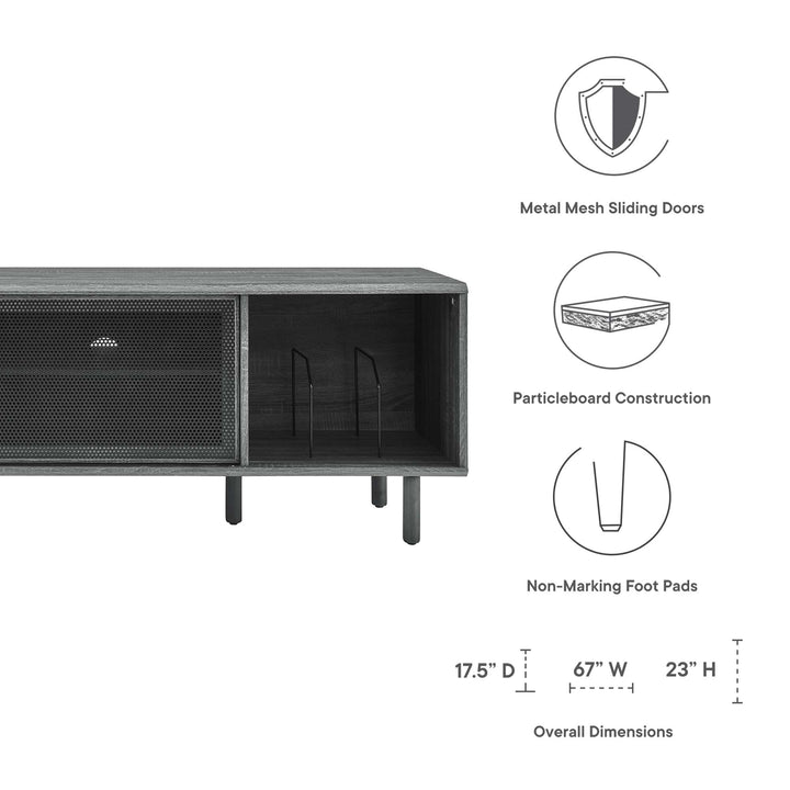 Kingston 67" TV and Vinyl Record Stand