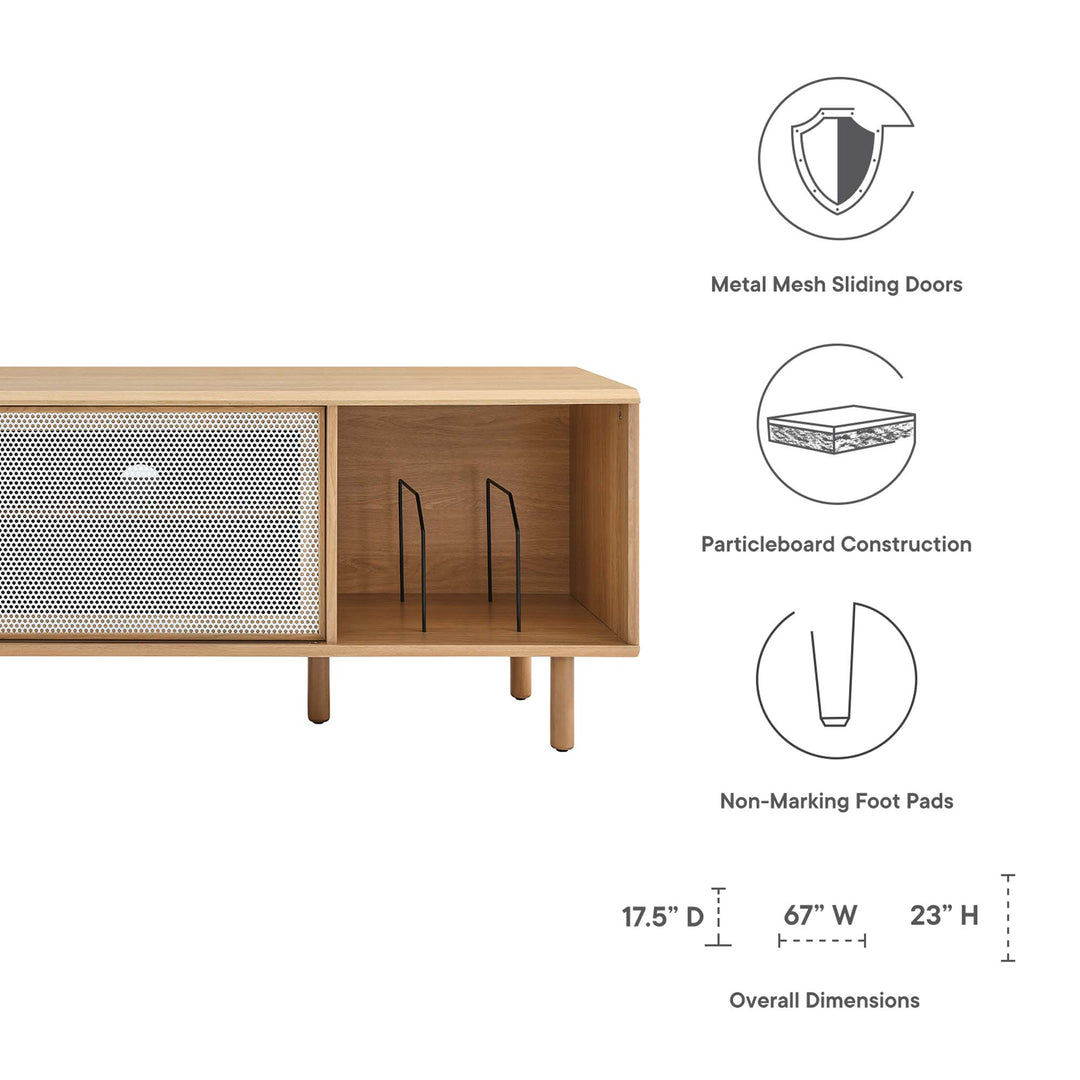 Kingston 67" TV and Vinyl Record Stand