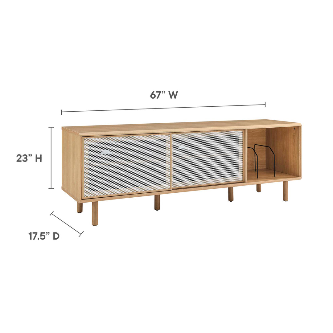 Kingston 67" TV and Vinyl Record Stand