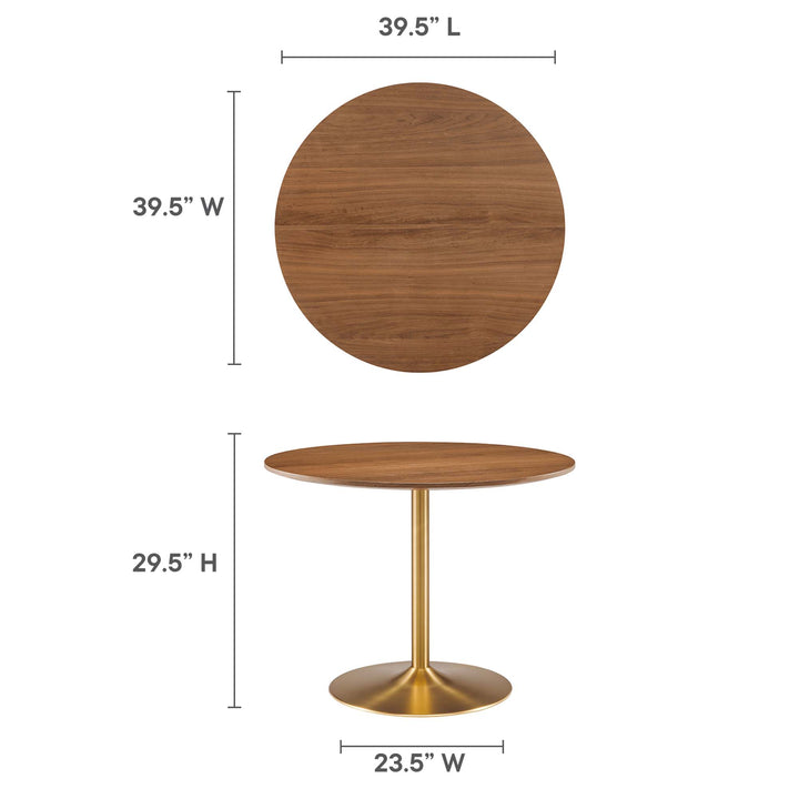 Oakwood Pedestal Dining Table Black Walnut