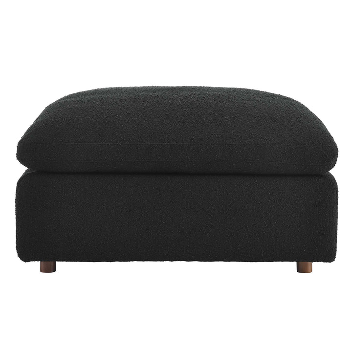 Comfy Down Filled Overstuffed Boucle Fabric Ottoman