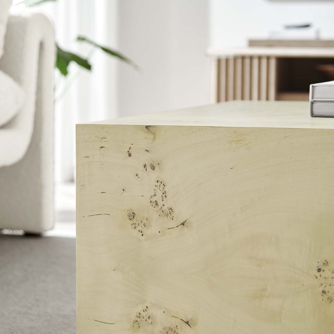 Celestial 36" Square Burl Wood Coffee Table