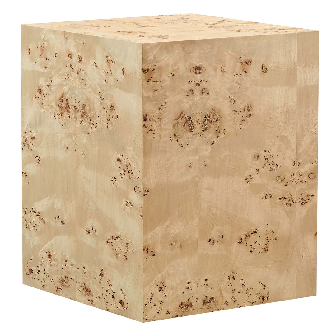 Burlin Square Side Table Bleached Burl