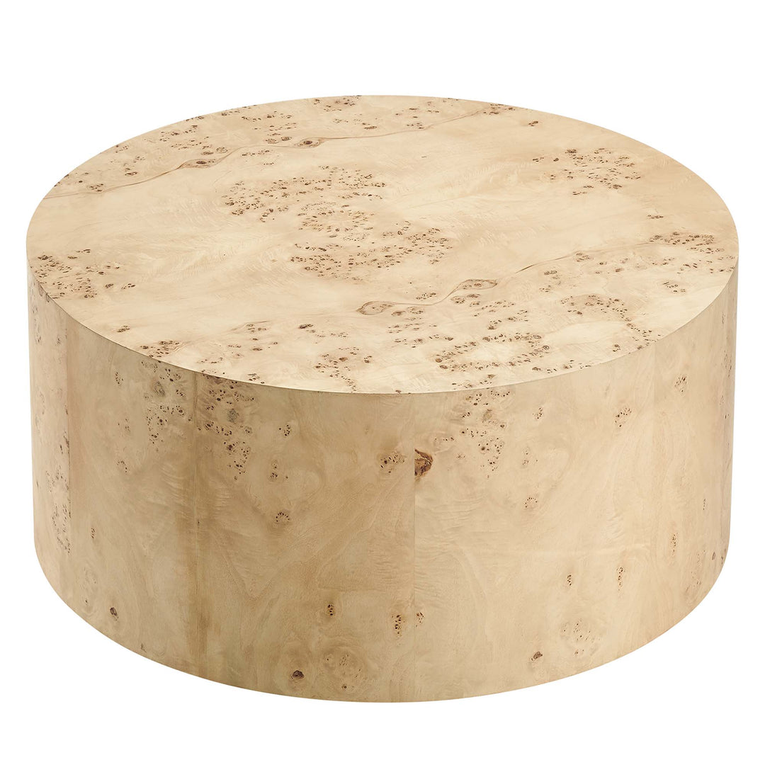 Celestial 35" Circular Burl Wood Coffee Table