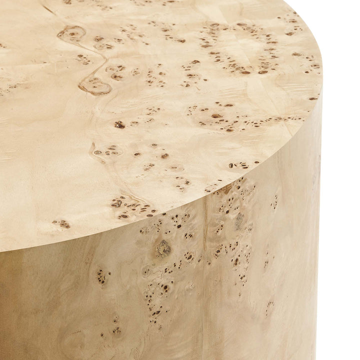 Celestial 35" Circular Burl Wood Coffee Table