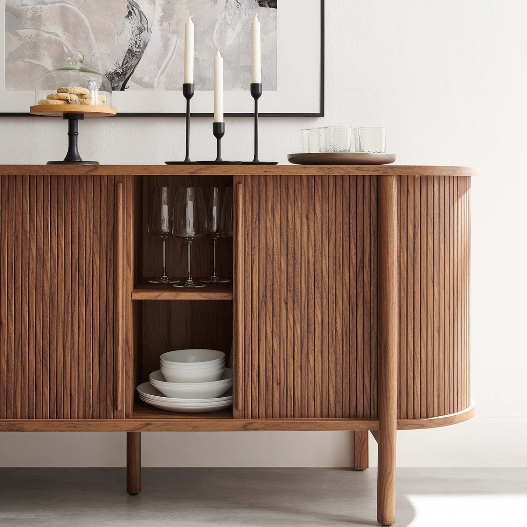 Oak Curved Sideboard