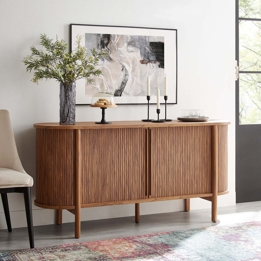 Oak Curved Sideboard