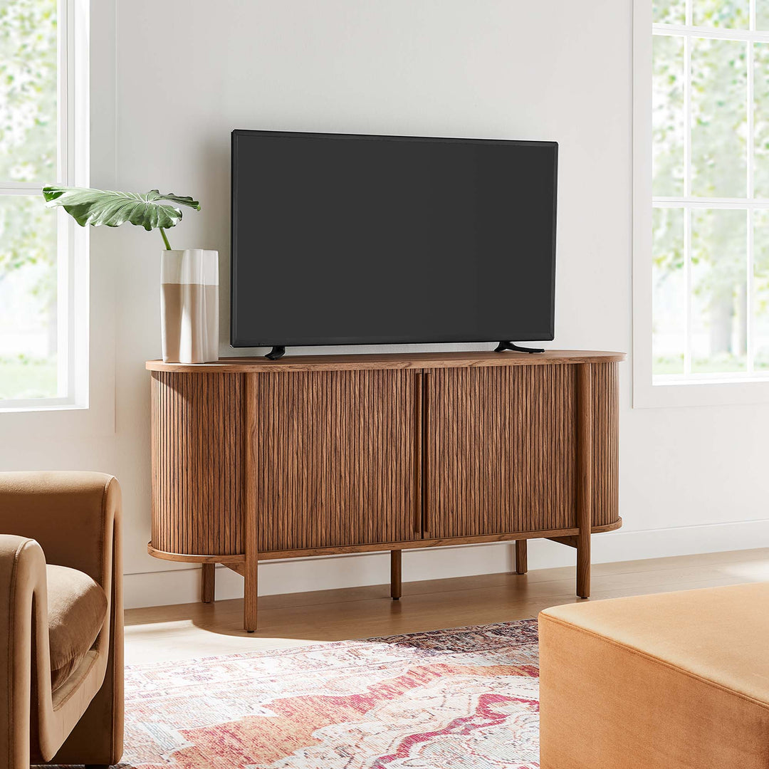 Oak Curved Sideboard