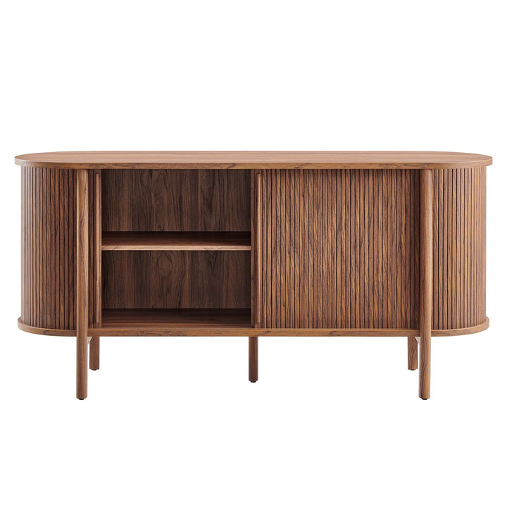 Oak Curved Sideboard