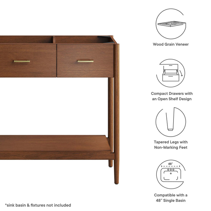 Zephyr 48" Single Sink Compatible Bathroom Vanity Cabinet