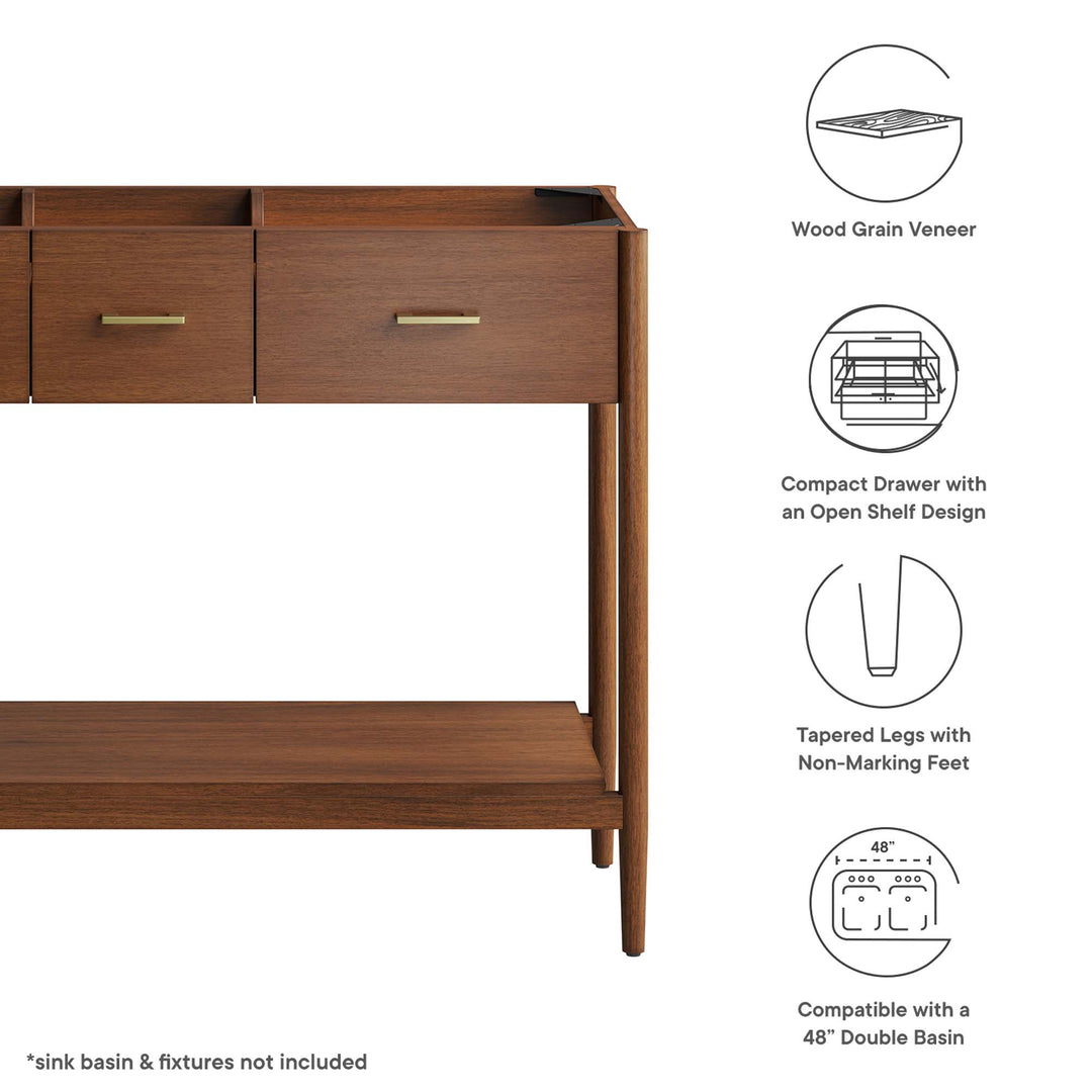 Zephyr 48” Double Sink Compatible Bathroom Vanity Cabinet