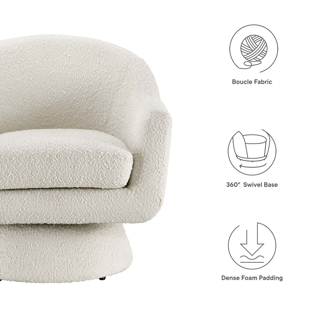 Aether Boucle Fabric Swivel Chair