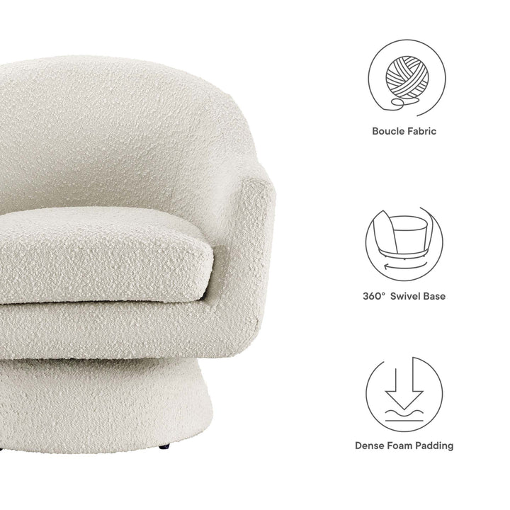 Aether Boucle Fabric Swivel Chair