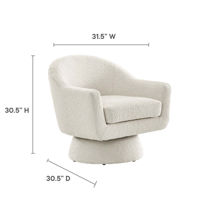 Aether Boucle Fabric Swivel Chair