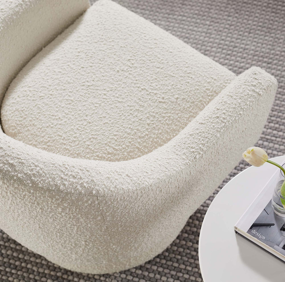 Aether Boucle Fabric Swivel Chair