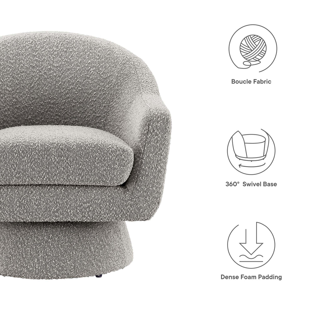 Aether Boucle Fabric Swivel Chair