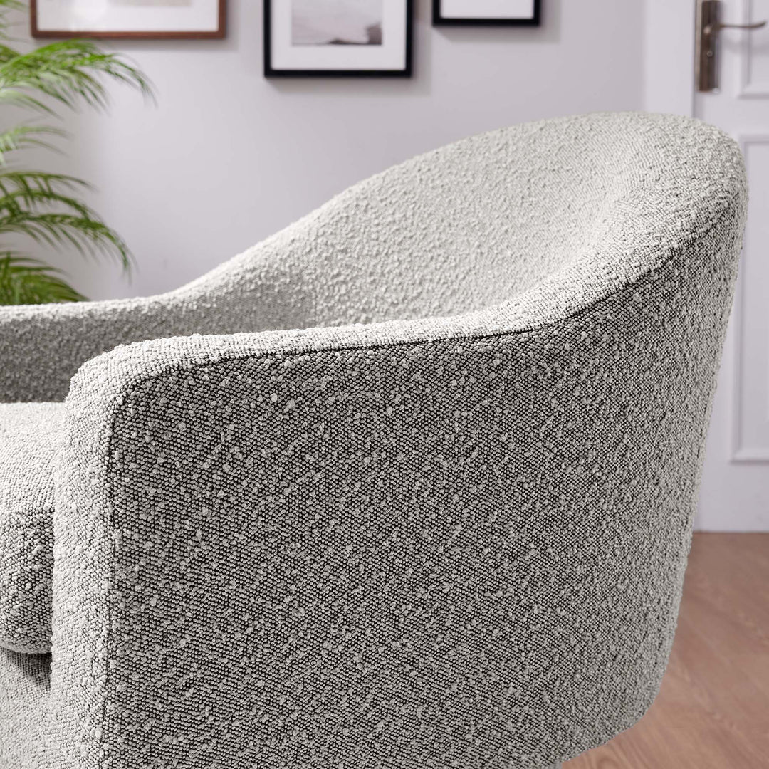 Aether Boucle Fabric Swivel Chair