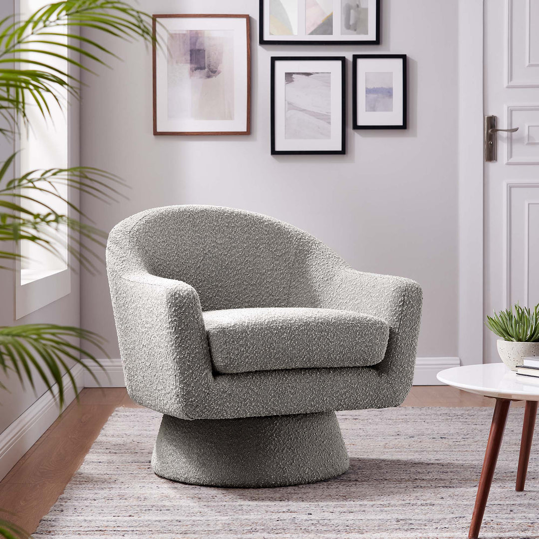 Aether Boucle Fabric Swivel Chair