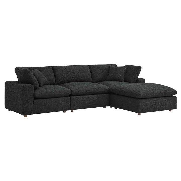 Commix 4-Piece Plush Velvet Cozy Fabric Sectional Sofa