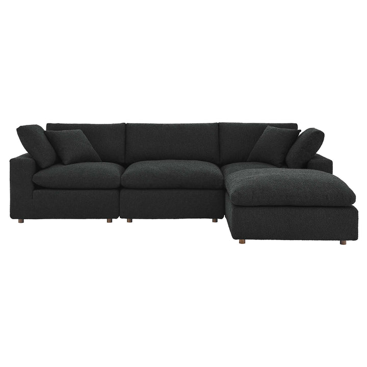 Commix 4-Piece Plush Velvet Cozy Fabric Sectional Sofa