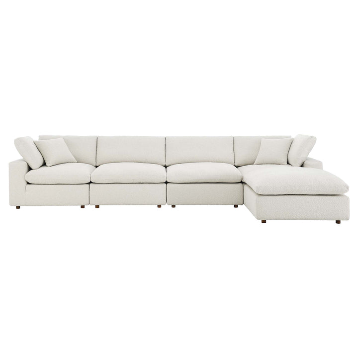 Classic 5-Piece Cozy Chenille Cushion Sectional Sofa