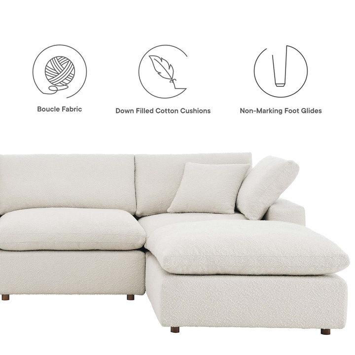 Classic 5-Piece Cozy Chenille Cushion Sectional Sofa