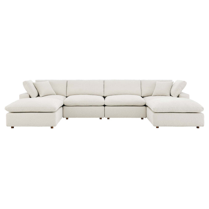 Commix 6-Piece Plush Padded Boucle Sectional Sofa