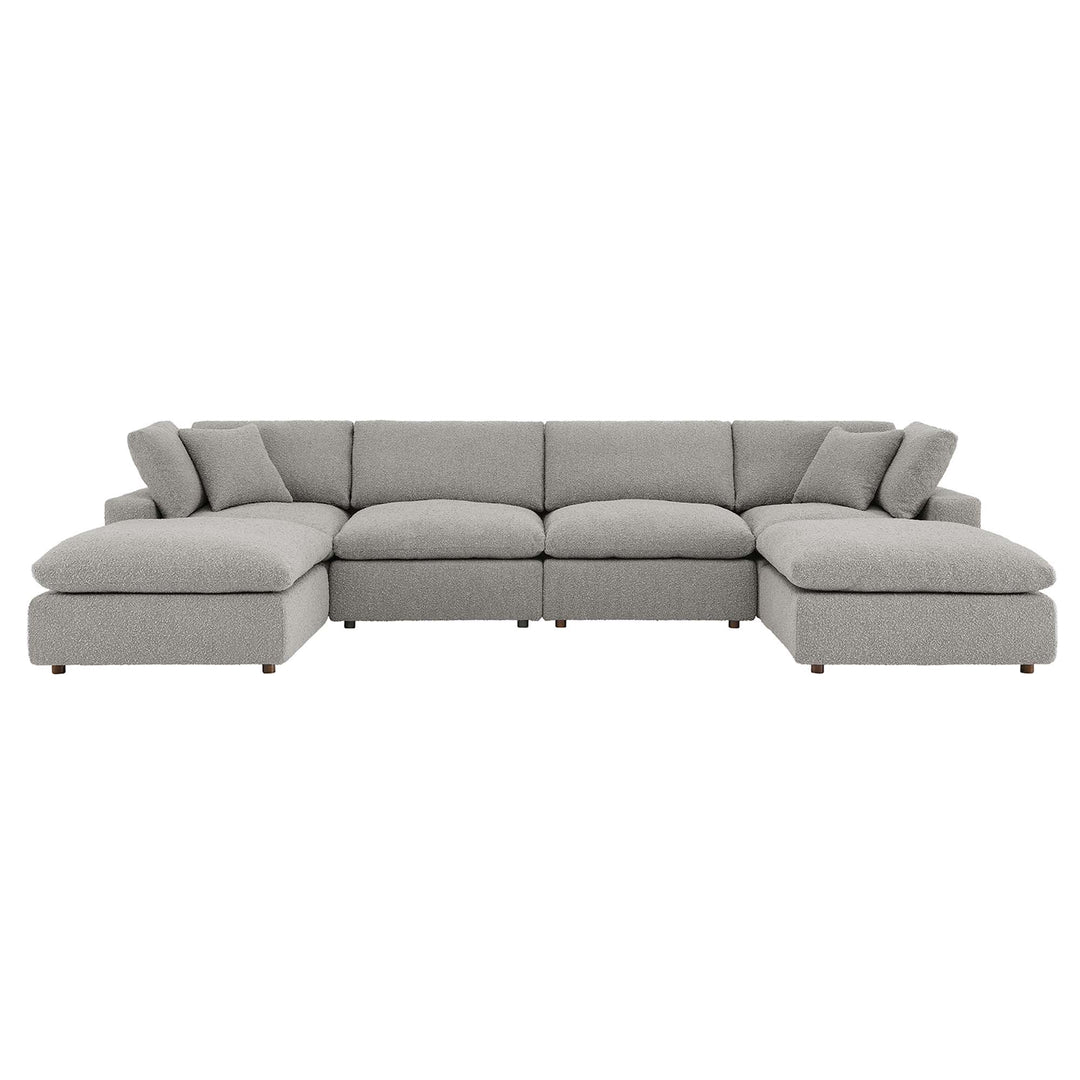 Commix 6-Piece Plush Padded Boucle Sectional Sofa