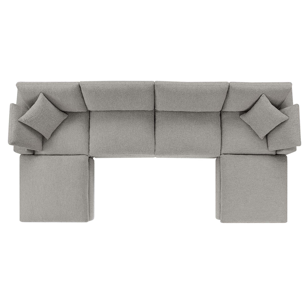 Commix 6-Piece Plush Padded Boucle Sectional Sofa