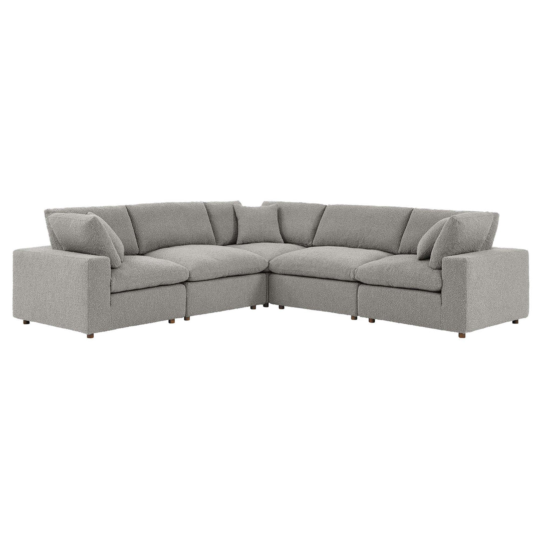 Commix 5-Piece Down Filled Overstuffed Boucle Sectional Sofa