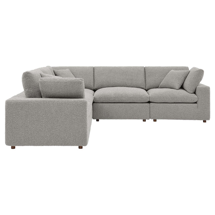 Commix 5-Piece Down Filled Overstuffed Boucle Sectional Sofa