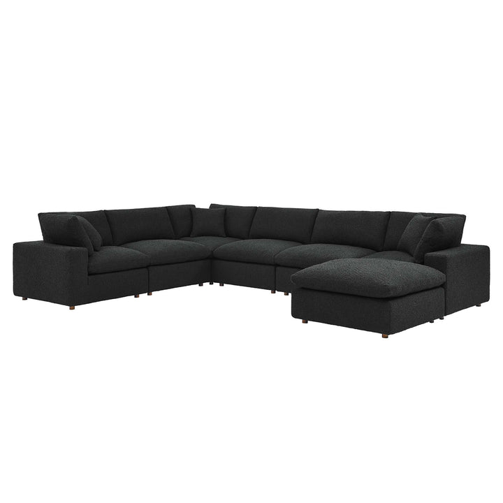 Cascade 7-Piece Cozy Curved Boucle Sectional Sofa