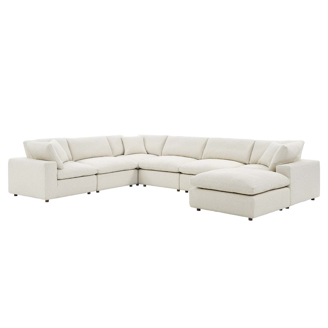 Cascade 7-Piece Cozy Curved Boucle Sectional Sofa