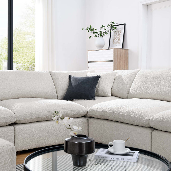 Commix 8-Piece Deluxe Down Boucle Sectional Sofa